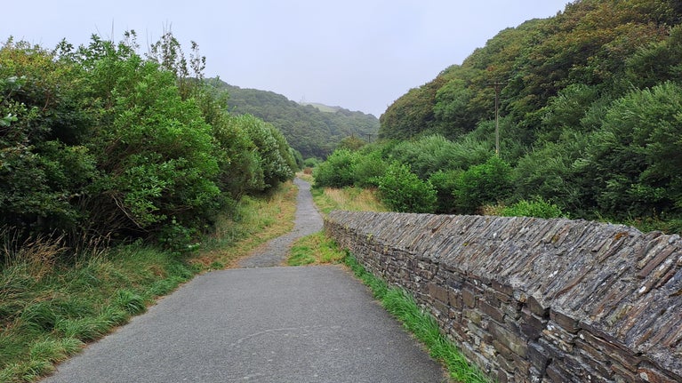 Path running alongside the Valency River in Boscastle Cornwall